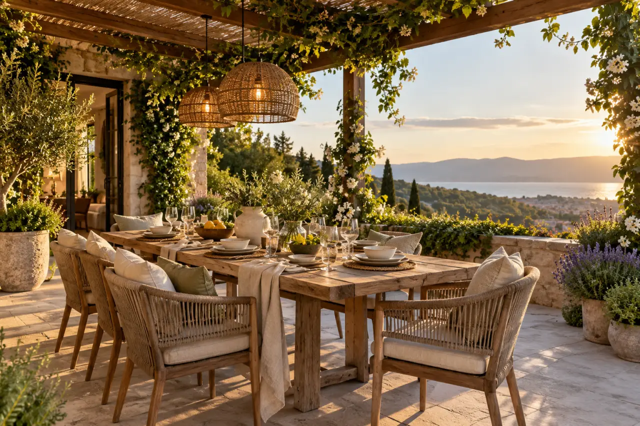 Pergola extérieure : une belle vue ne suffit pas à réussir le coin repas