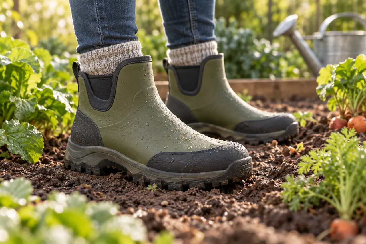 Chaussures de jardinage : des pieds au sec sans sacrifier le maintien