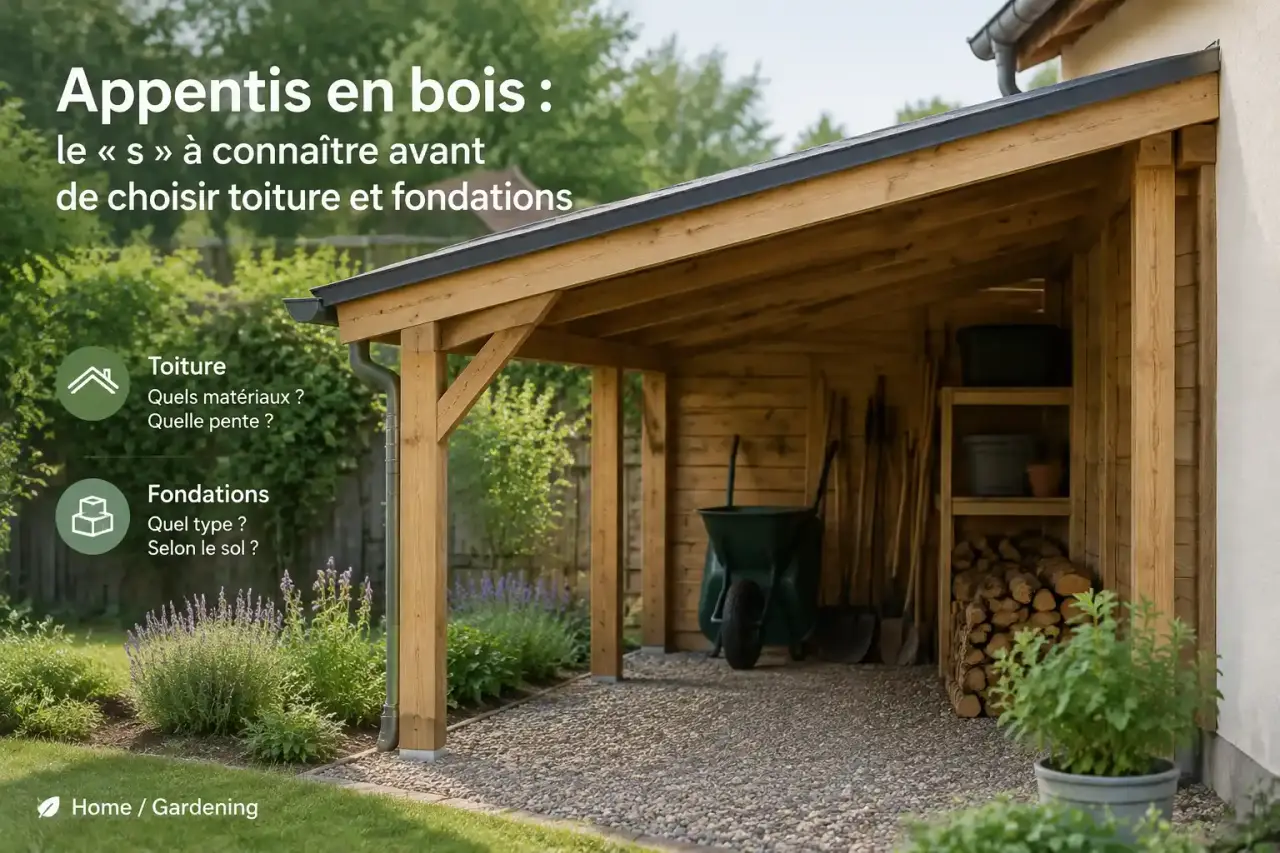 Appentis en bois : le « s » à connaître avant de choisir toiture et fondations