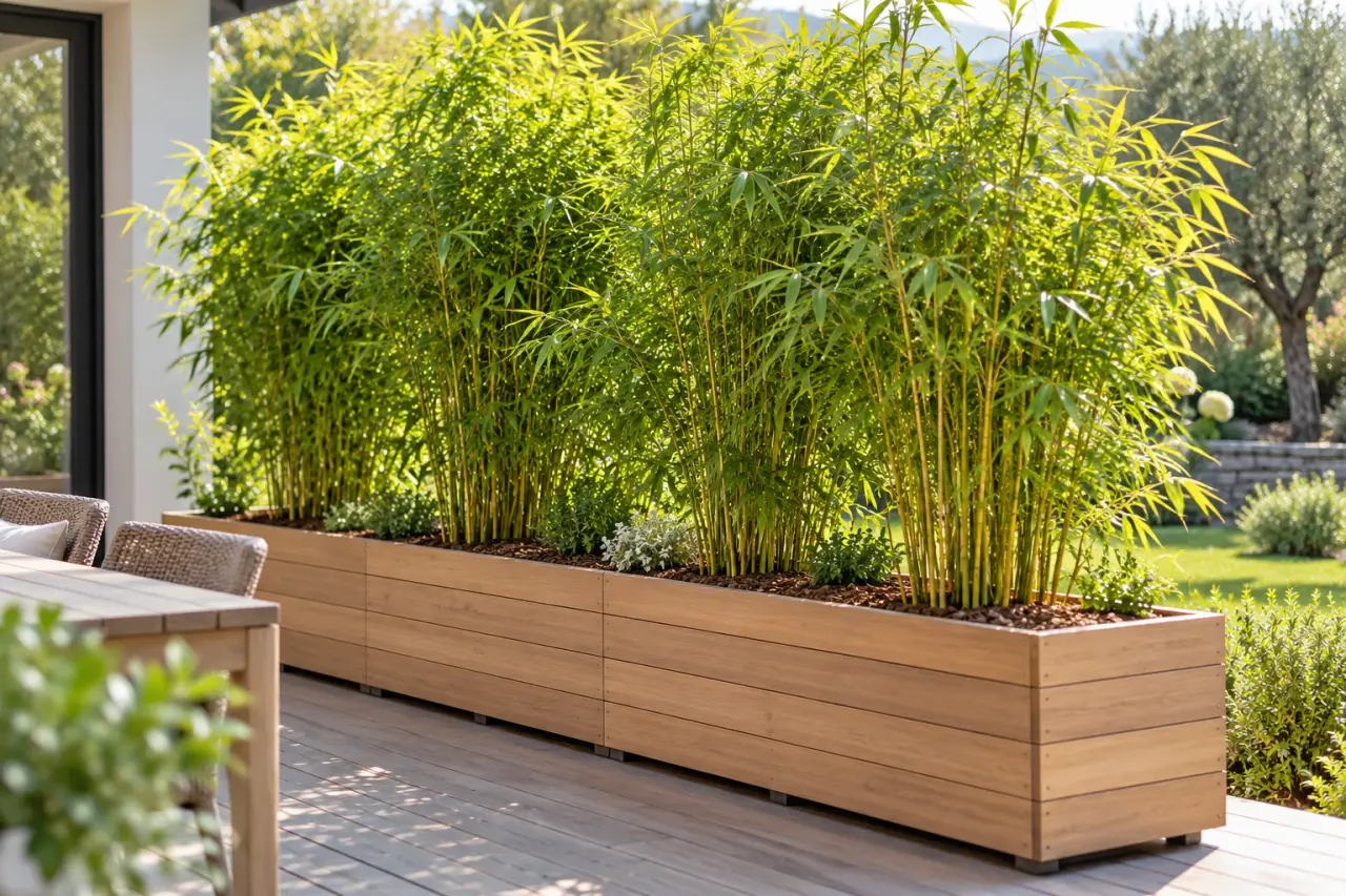 Bambous dans une jardinière : un brise-vue dense sans étouffer les racines