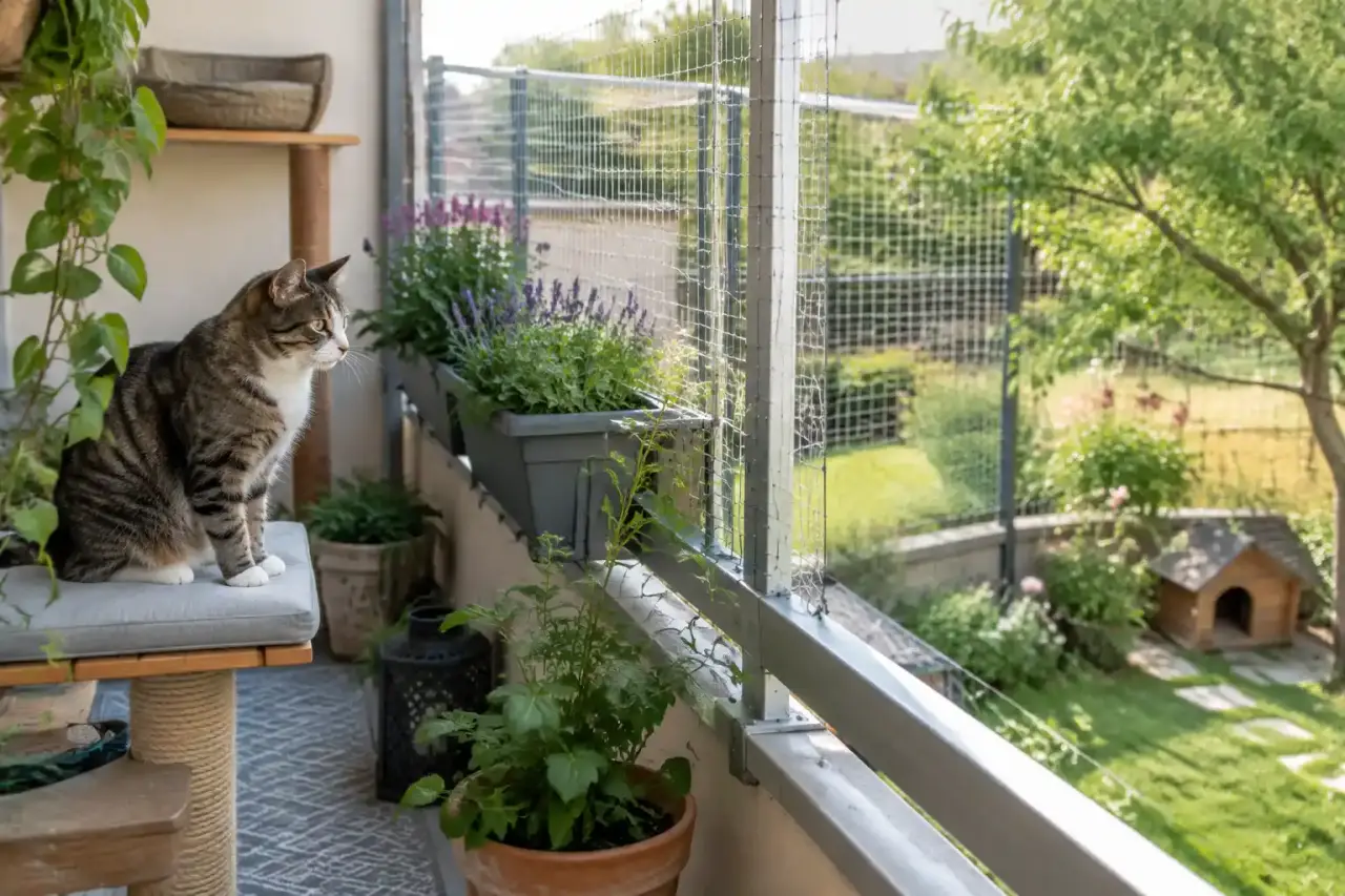 Aménagez un extérieur sécurisé pour votre chat, du balcon au jardin
