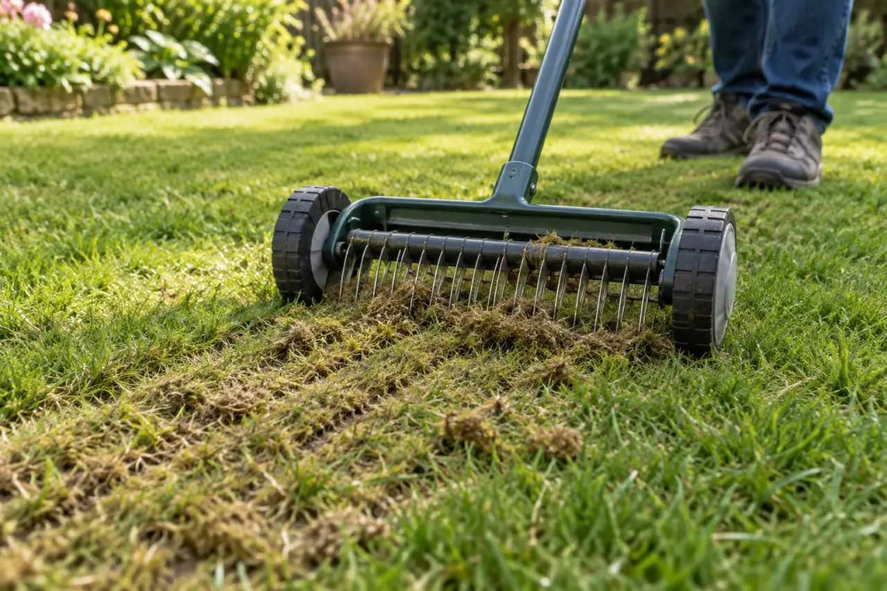 Scarifier une pelouse : la bonne profondeur pour éviter de dégarnir le gazon